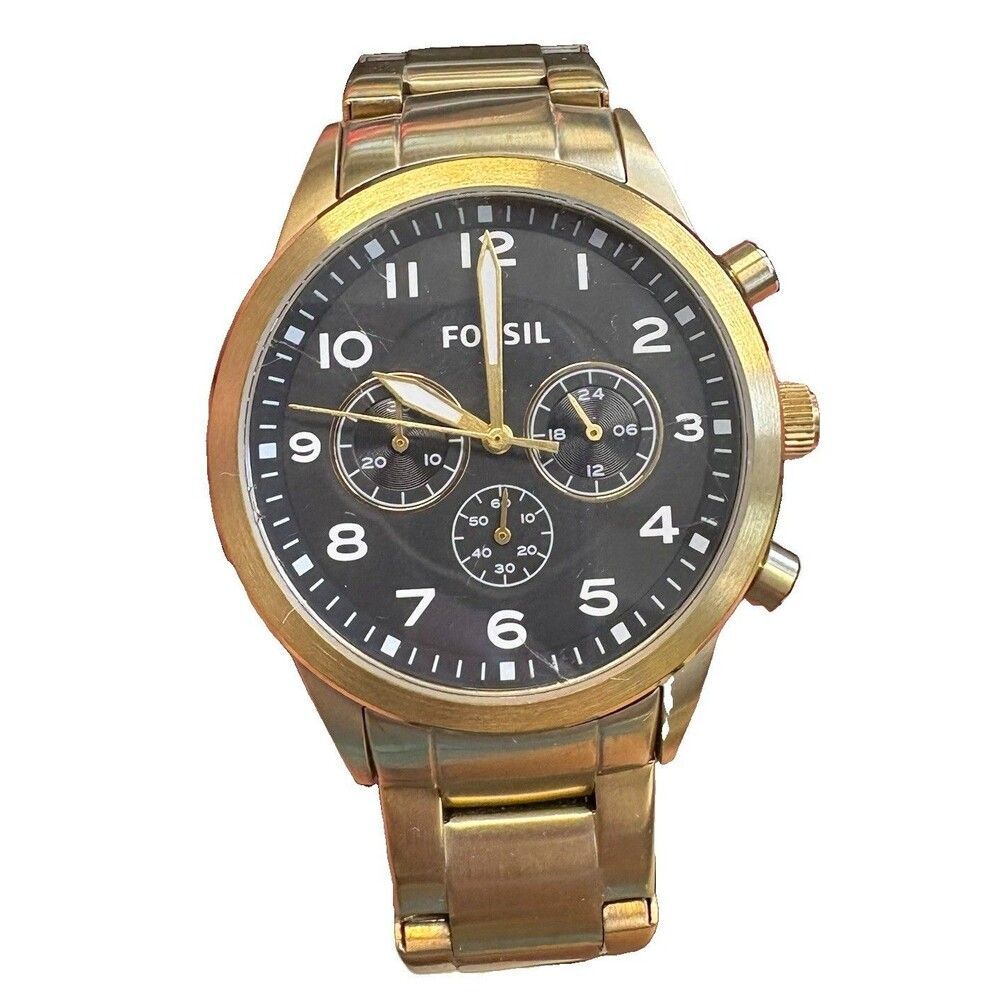 Fossil Flynn Pilot Chronograph Men's Gold Tone Stainless Steel Quartz Watch